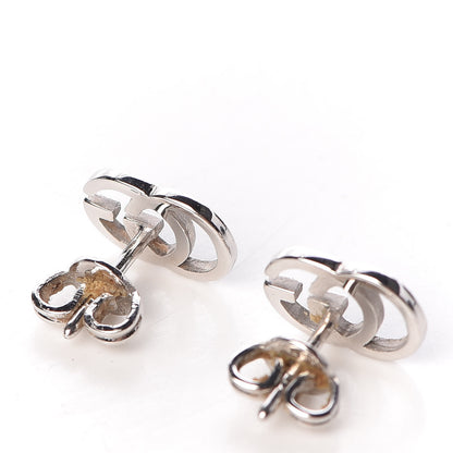 Gucci 18K White Gold GG Tissue Stud Earrings 5 of 6