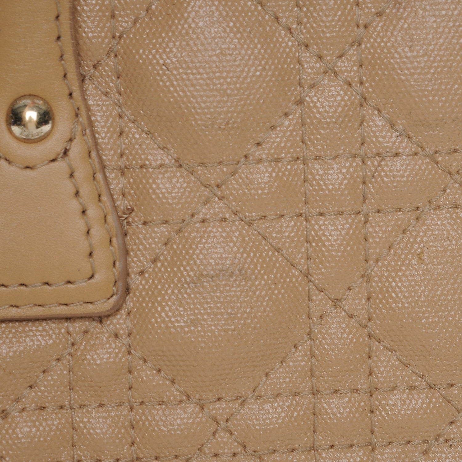 Christian Dior Coated Canvas Cannage Small Panarea Tote Beige 11 of 18