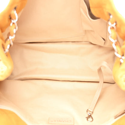 Chanel Ultra Soft Suede Calfskin Natural Beauty Tote Yellow 5 of 10