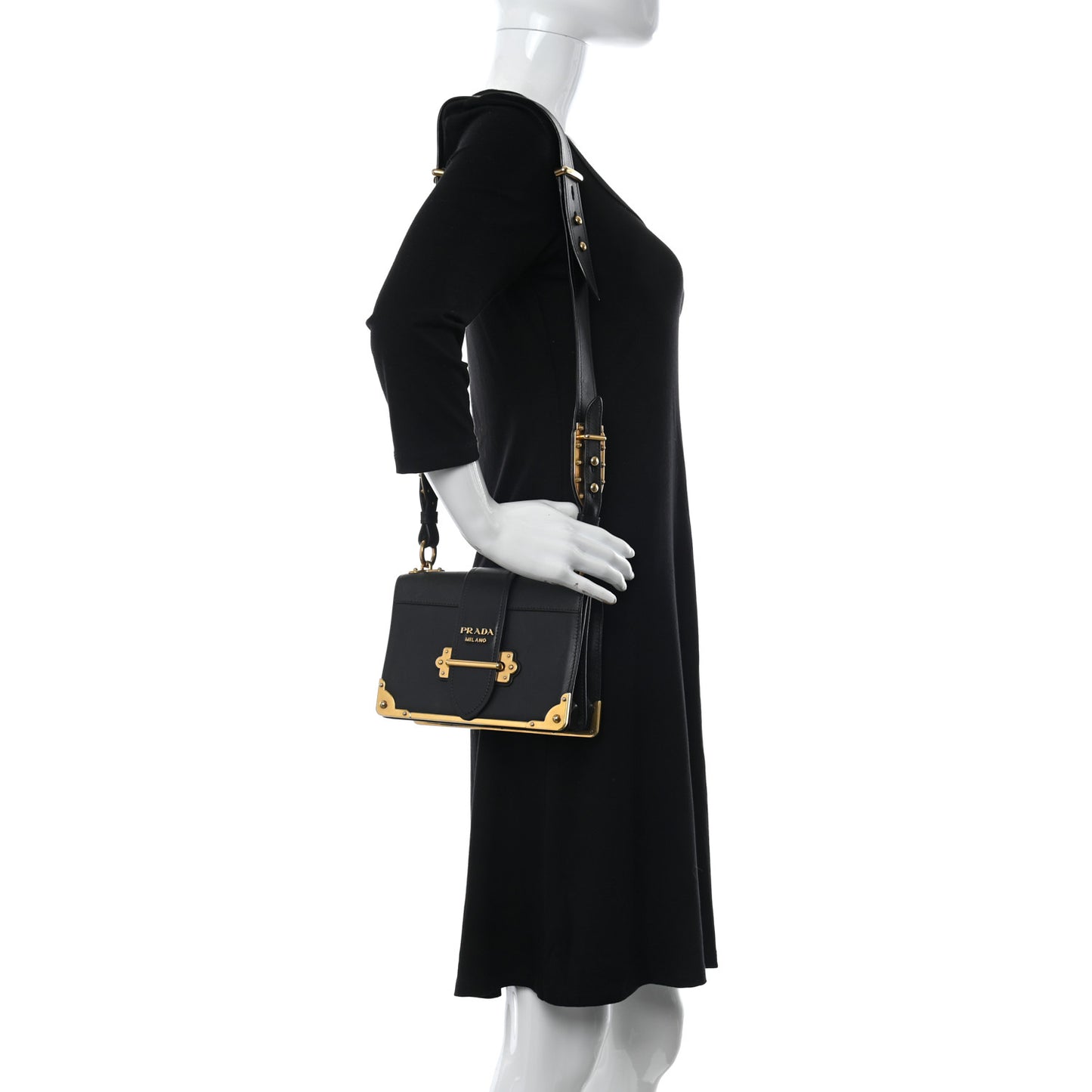 City Calf Saffiano Cahier Bag Black