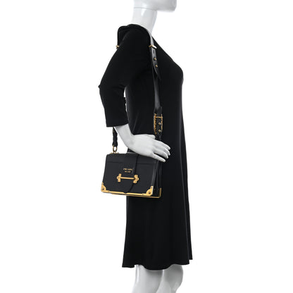 Prada City Calf Saffiano Cahier Bag Black 3 of 9