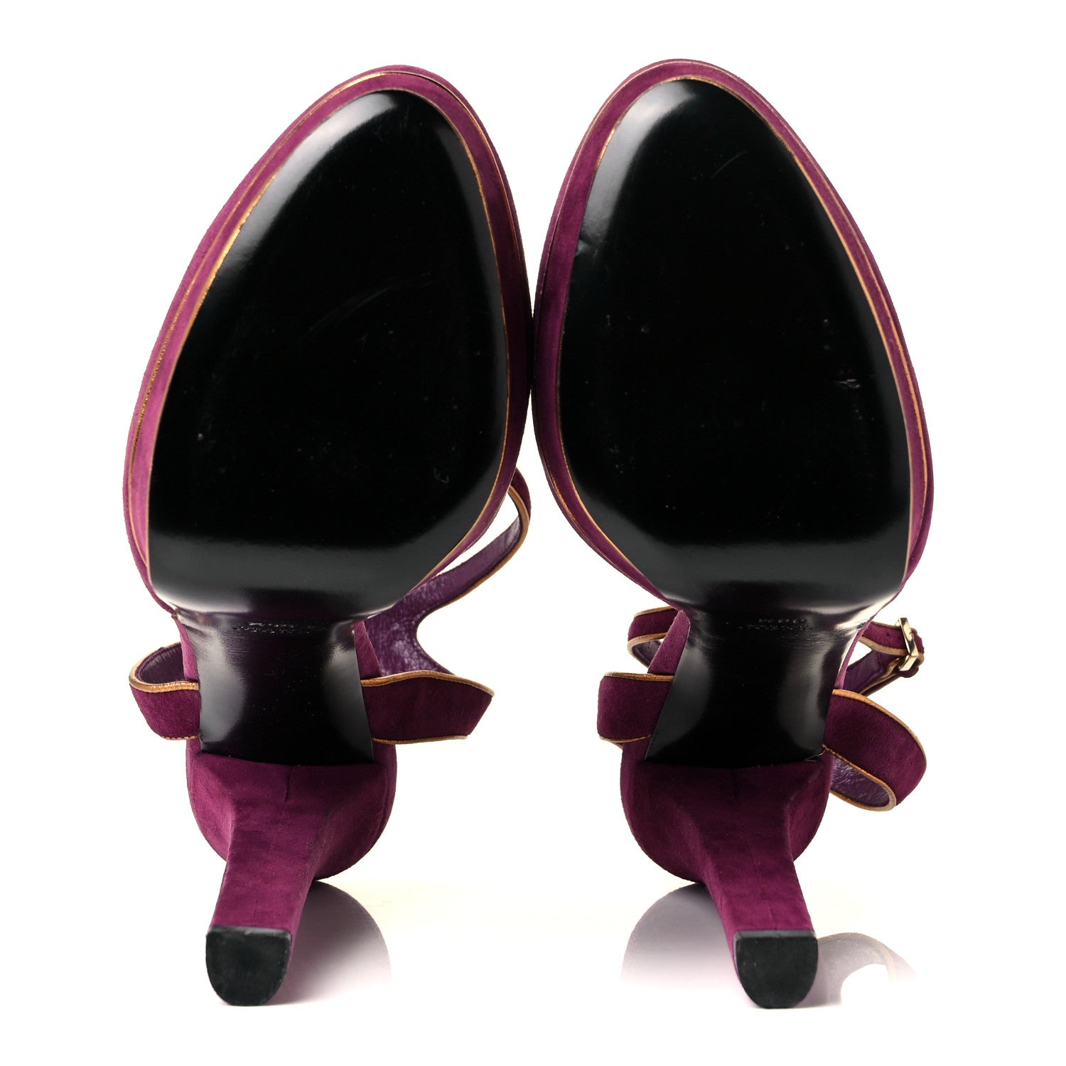 Gucci Kid Scamosciato Nappa Huston Platform Sandals 39.5 Grape Glam Tabacco 5 of 9