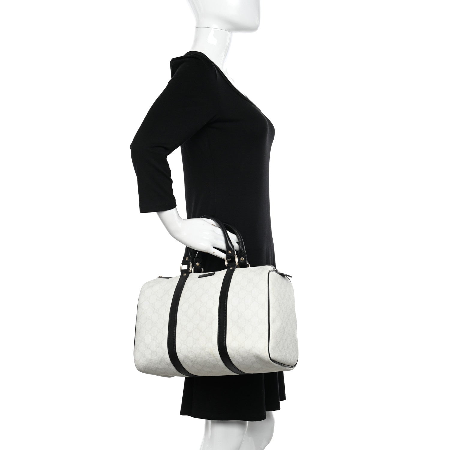Gucci GG Plus Monogram Medium Joy Boston White Black 2 of 11