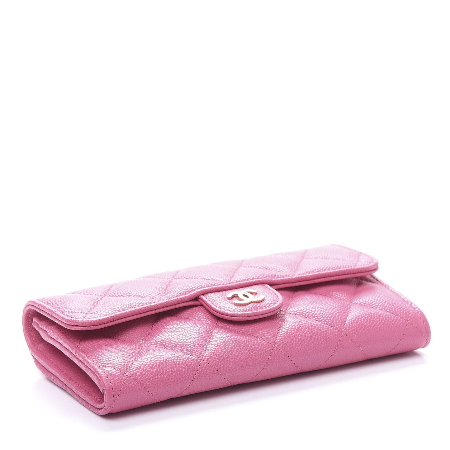 Caviar Quilted Medium Flap Wallet Pink