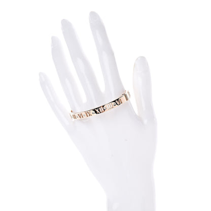 Tiffany 18K Rose Gold Diamond Atlas Pierced Hinged Bangle Bracelet 2 of 4