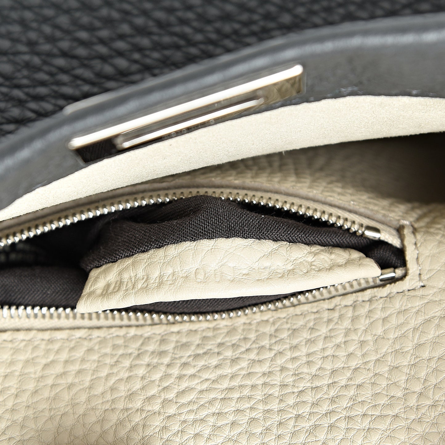 Cuoio Romano Selleria Bi-Color Mini Peekaboo Iconic Satchel Asfalto Latte