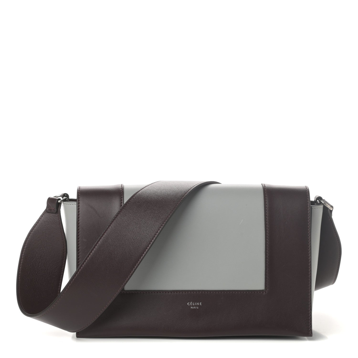 Celine Shiny Smooth Calfskin Medium Frame Shoulder Bag Burgundy Pearl Blue 1 of 10