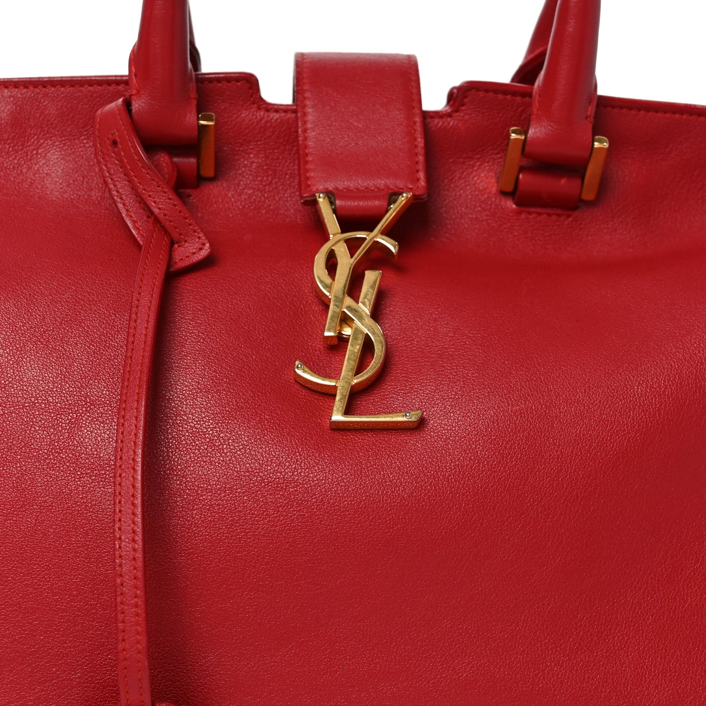 Calfskin Small Monogram Cabas Lipstick Red