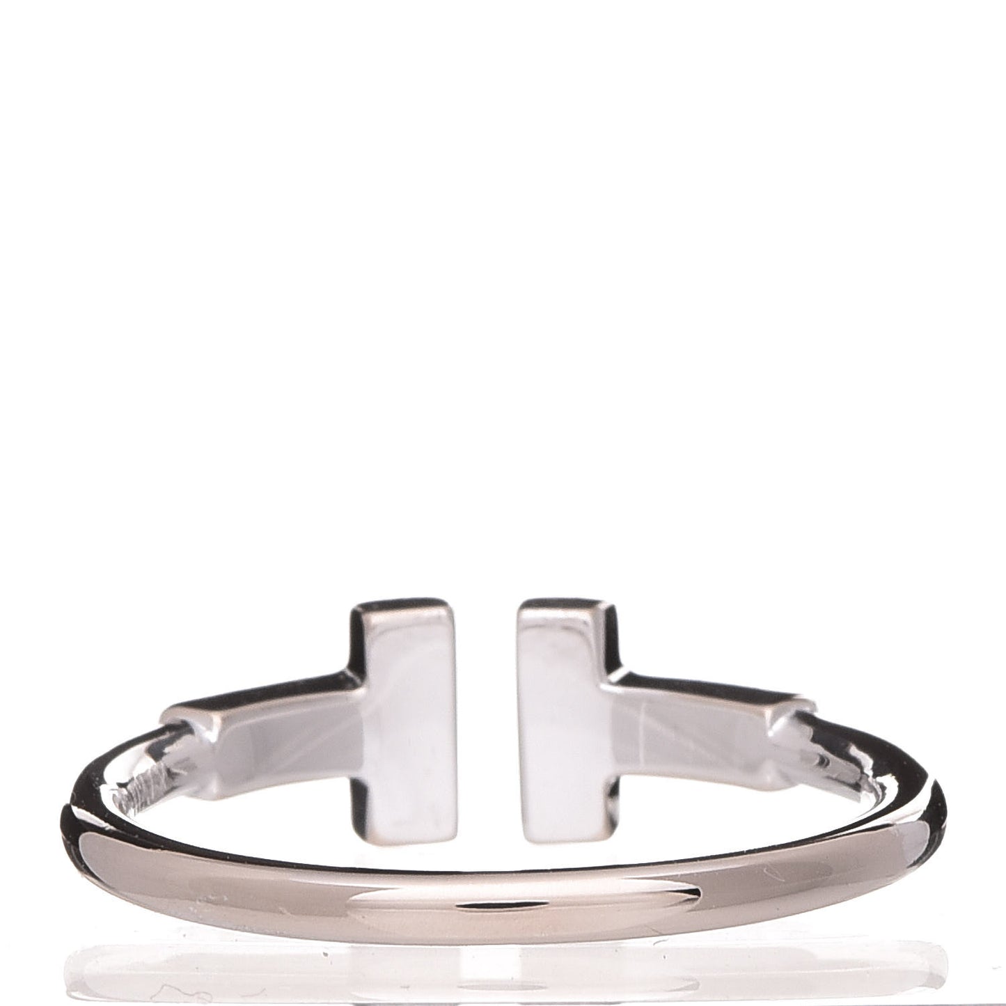 18K White Gold Diamond T Wire Ring 52 6