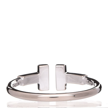 Tiffany 18K White Gold Diamond T Wire Ring 52 6 3 of 5