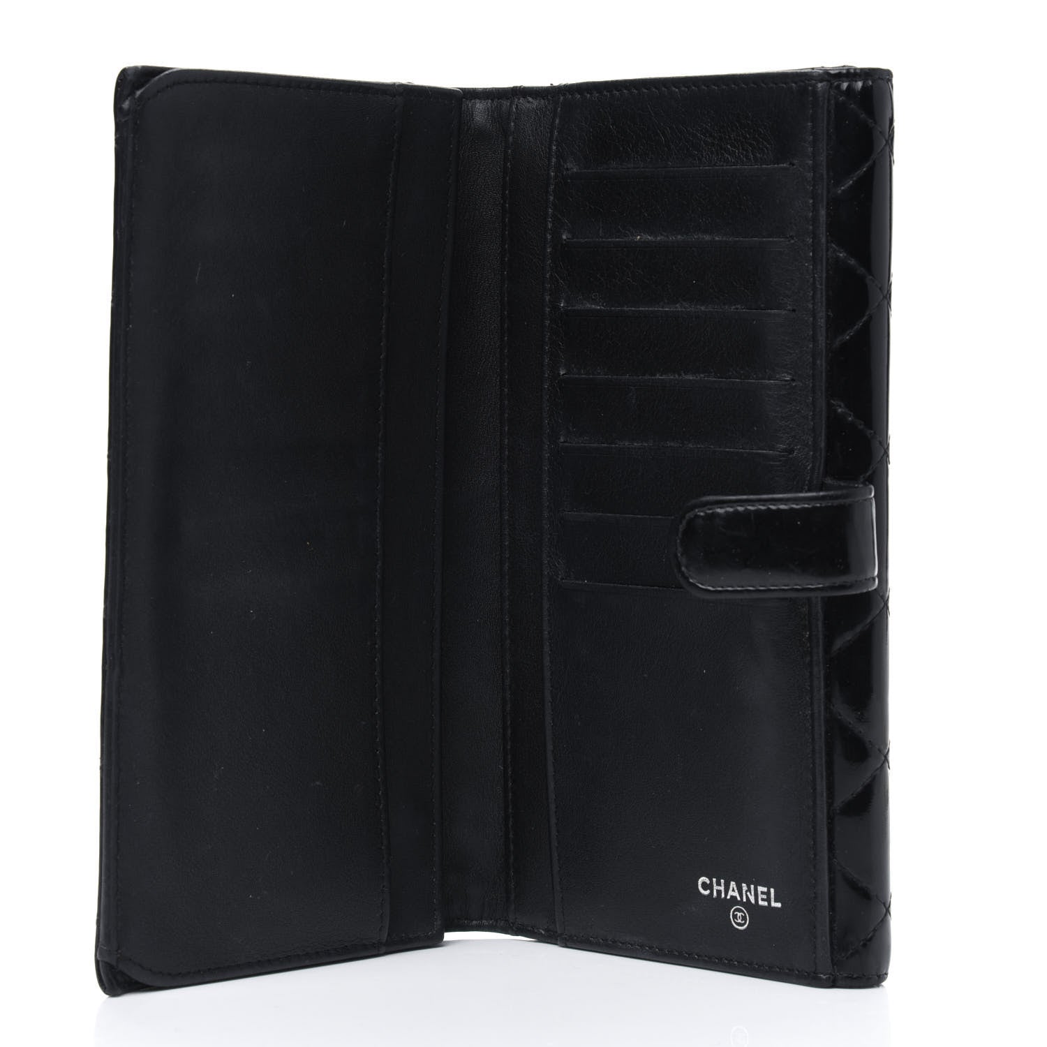 Chanel Patent Quilted Large Brilliant Flap Wallet Black 5 of 20