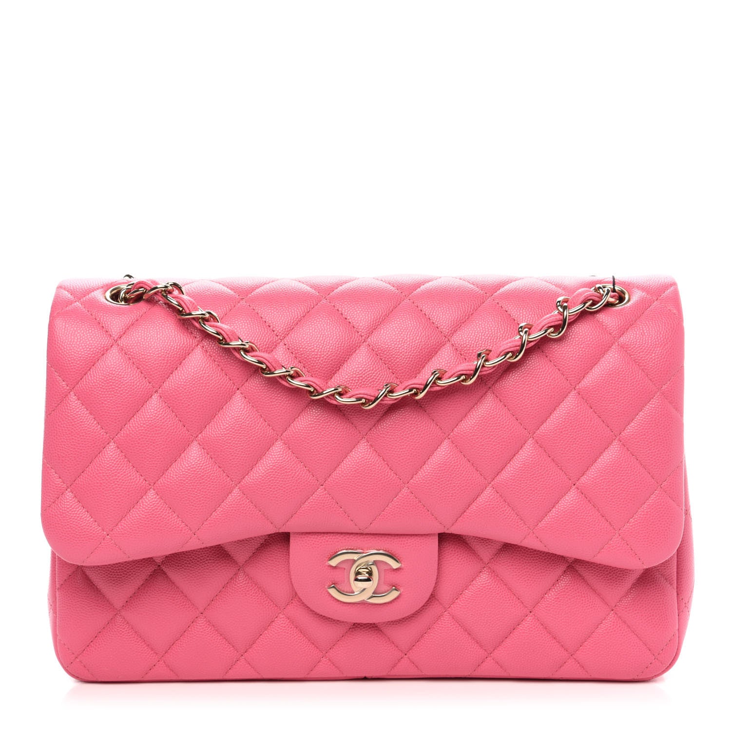 Chanel Caviar Quilted Jumbo Double Flap Pink 1 of 11