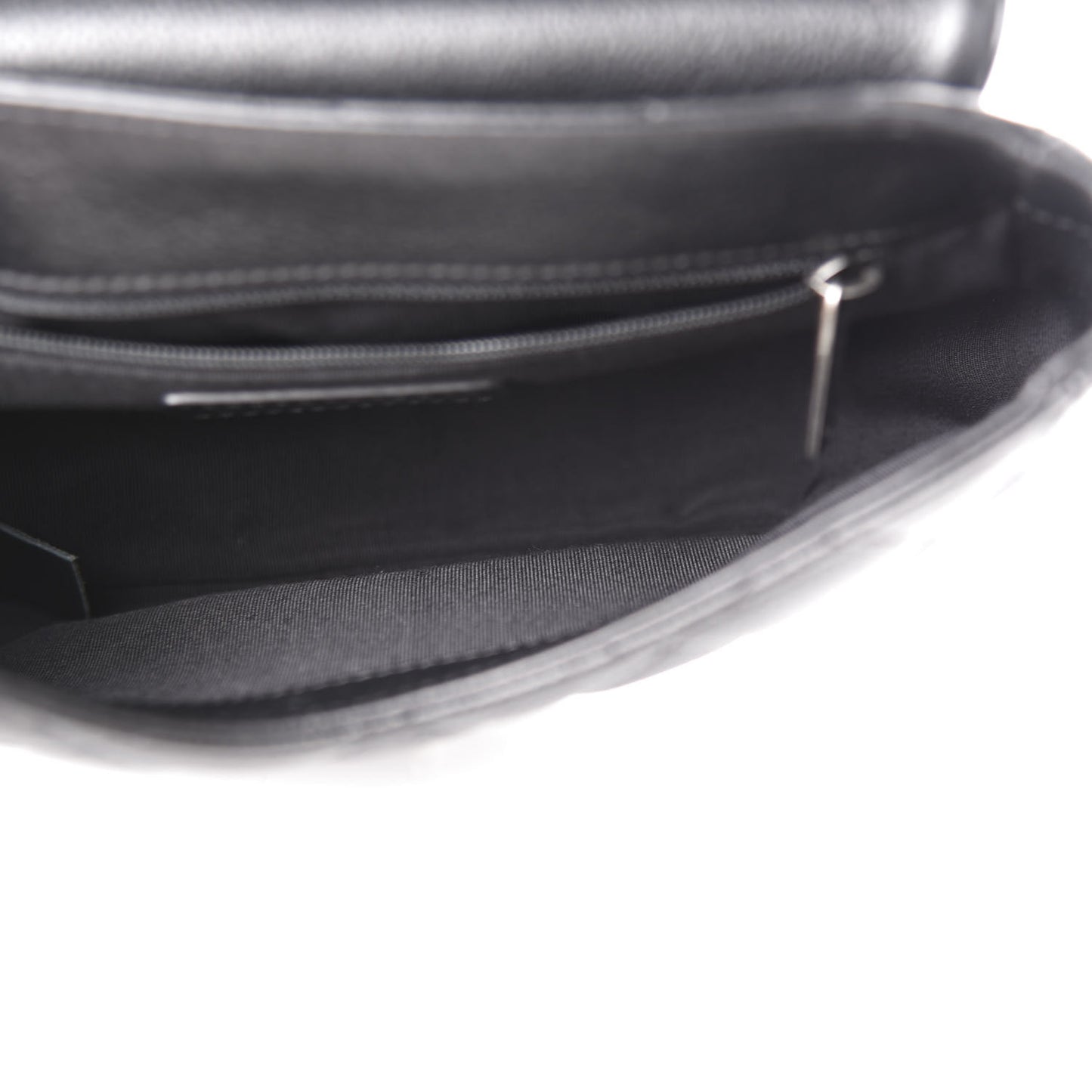 Calfskin Quilted Small Casual Pocket Messenger Flap Black