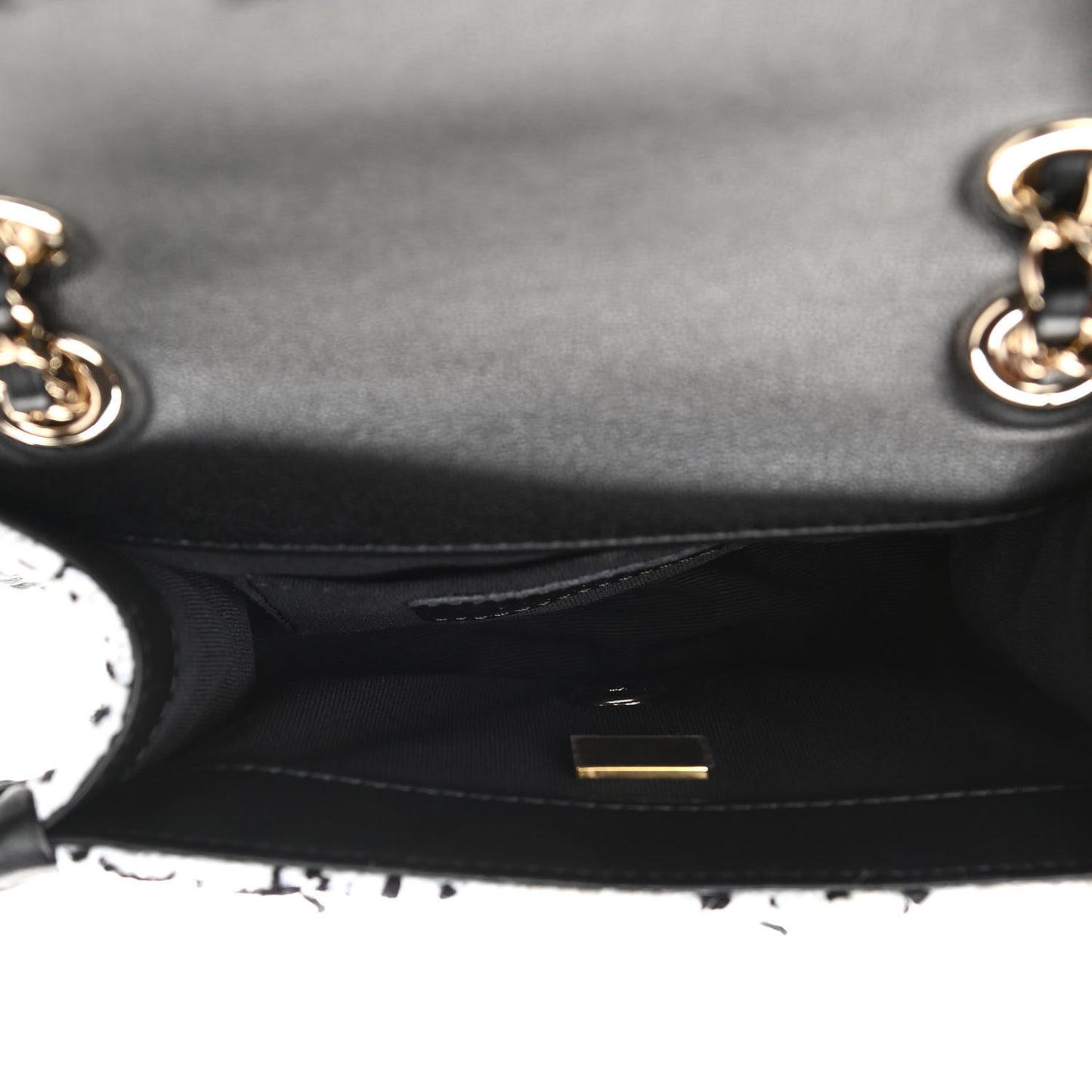 Tweed Braided Calfskin Mini My Own Frame Flap Grey Black