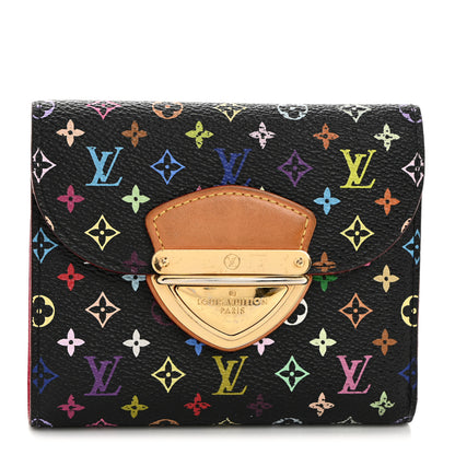 Louis Vuitton Monogram Multicolor Joey Wallet Black Grenade 1 of 7