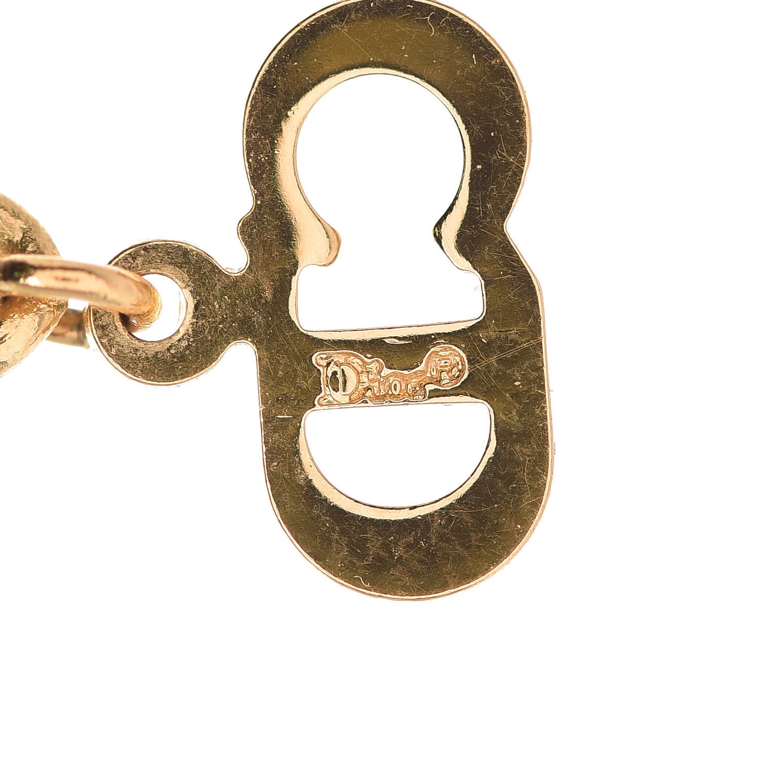 Christian Dior Metal Logo Necklace Gold 4 of 6