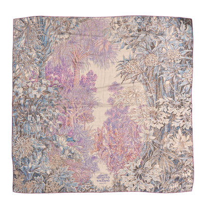 Hermes Cashmere Silk All Orto Botanico Di Palermo 140 Rose Naturel Bleu 1 of 4