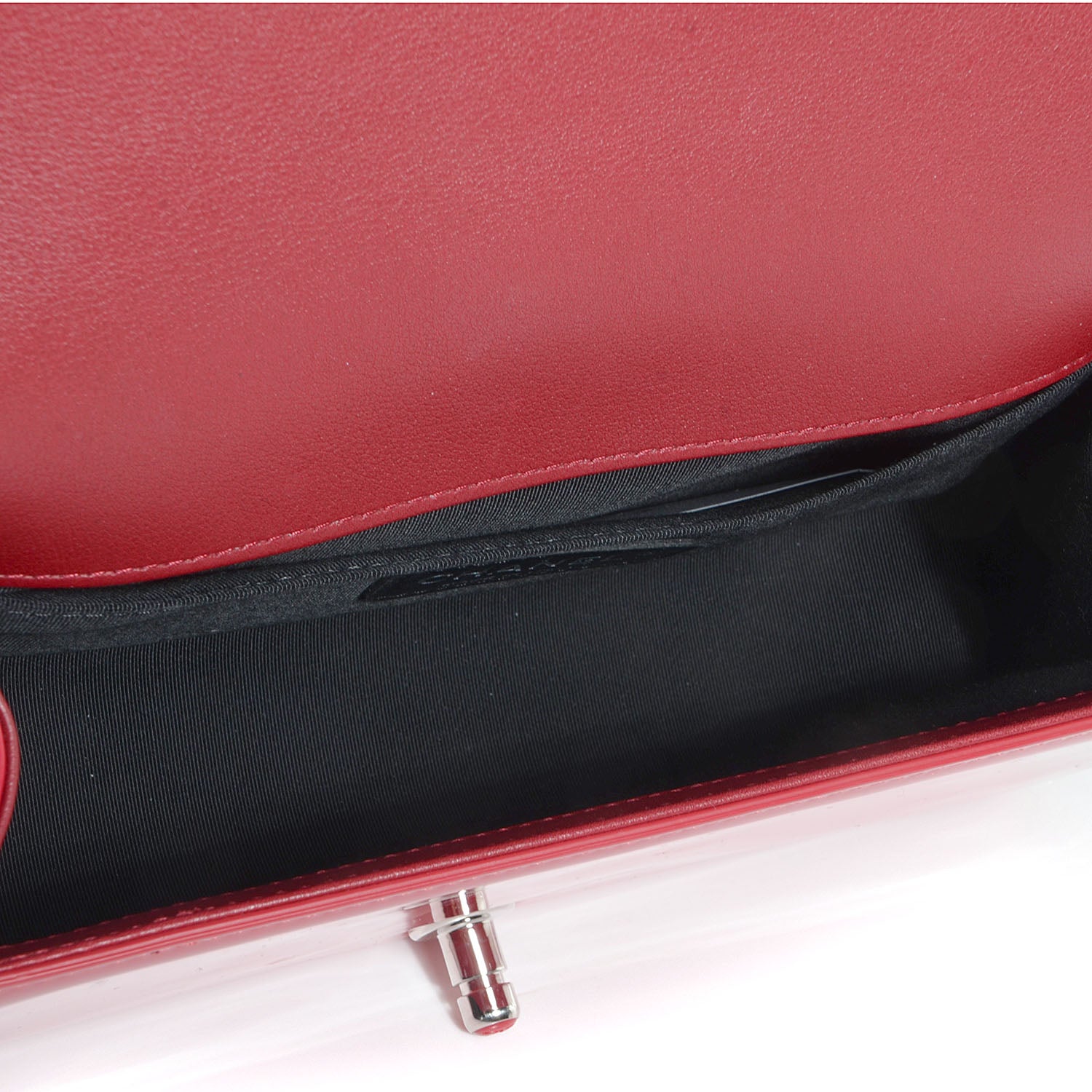 Chanel Patent Leather Medium Boy Flap Plexiglass Red 5 of 9