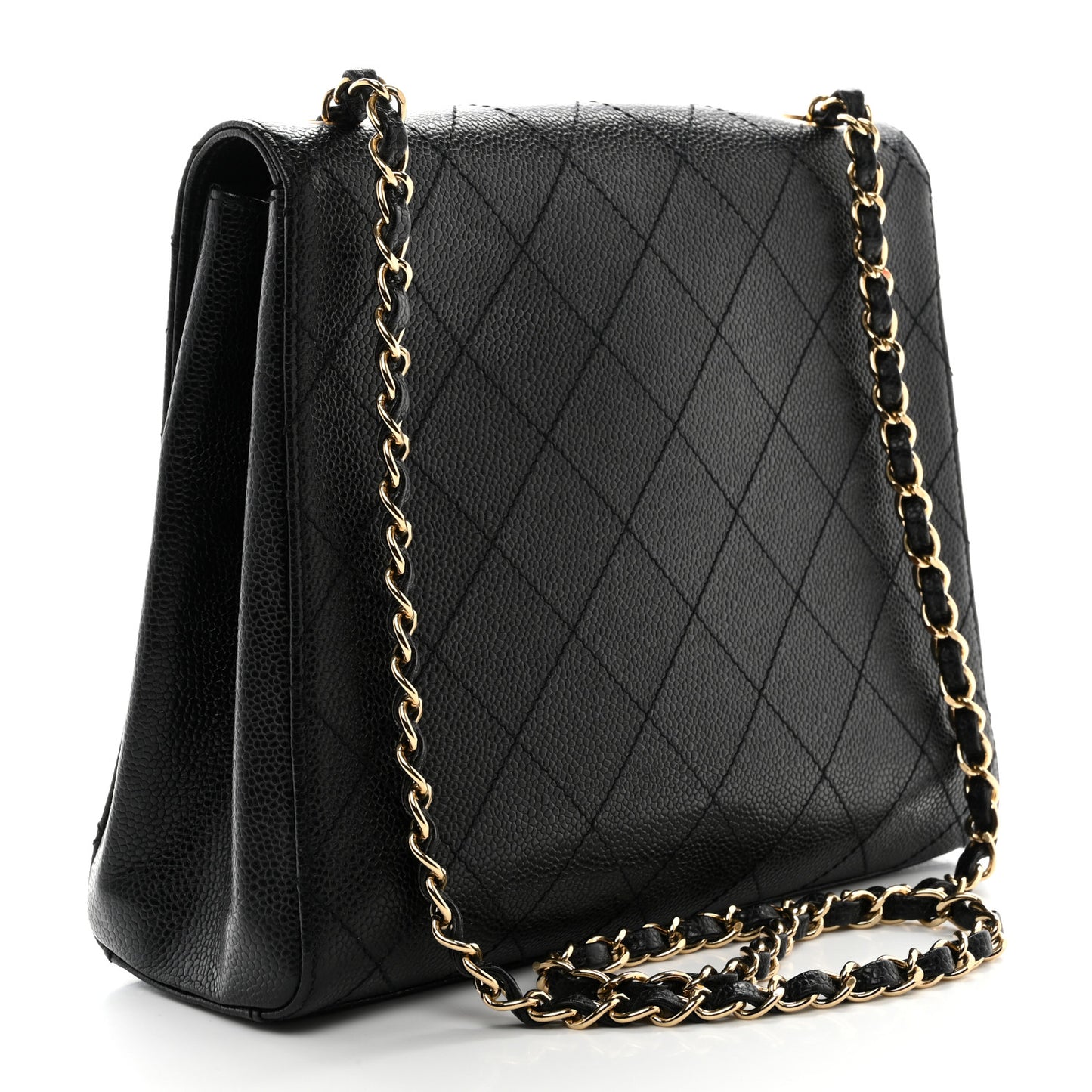 Caviar Quilted Medium Single Flap Black