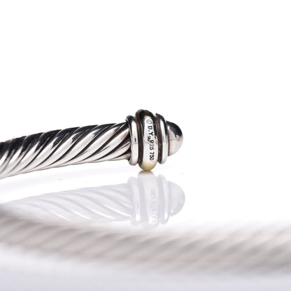 David Yurman Sterling Silver 18K Yellow Gold 4mm Cable Classics Bracelet 4 of 5