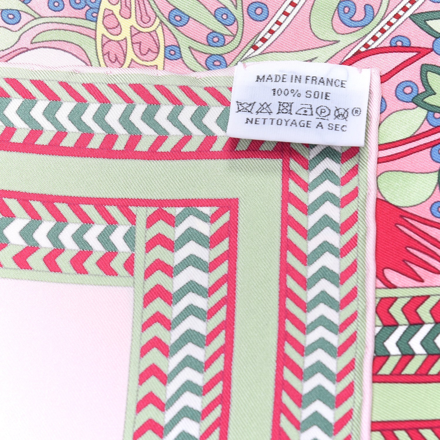 Hermes Silk Selle Des Steppes Scarf 90 Rose Pale Bleu Jean 6 of 8