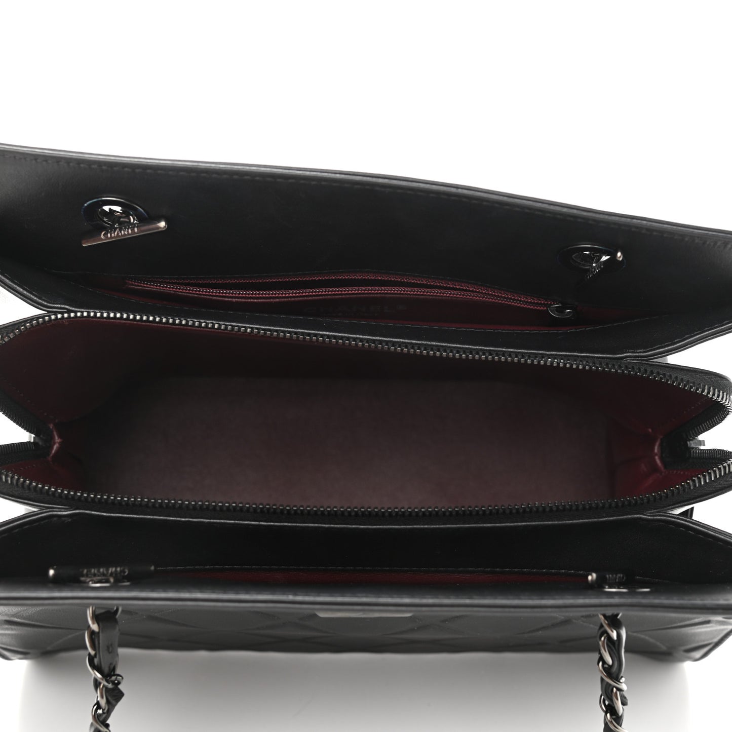 Calfskin Propeller Shopping Tote Black