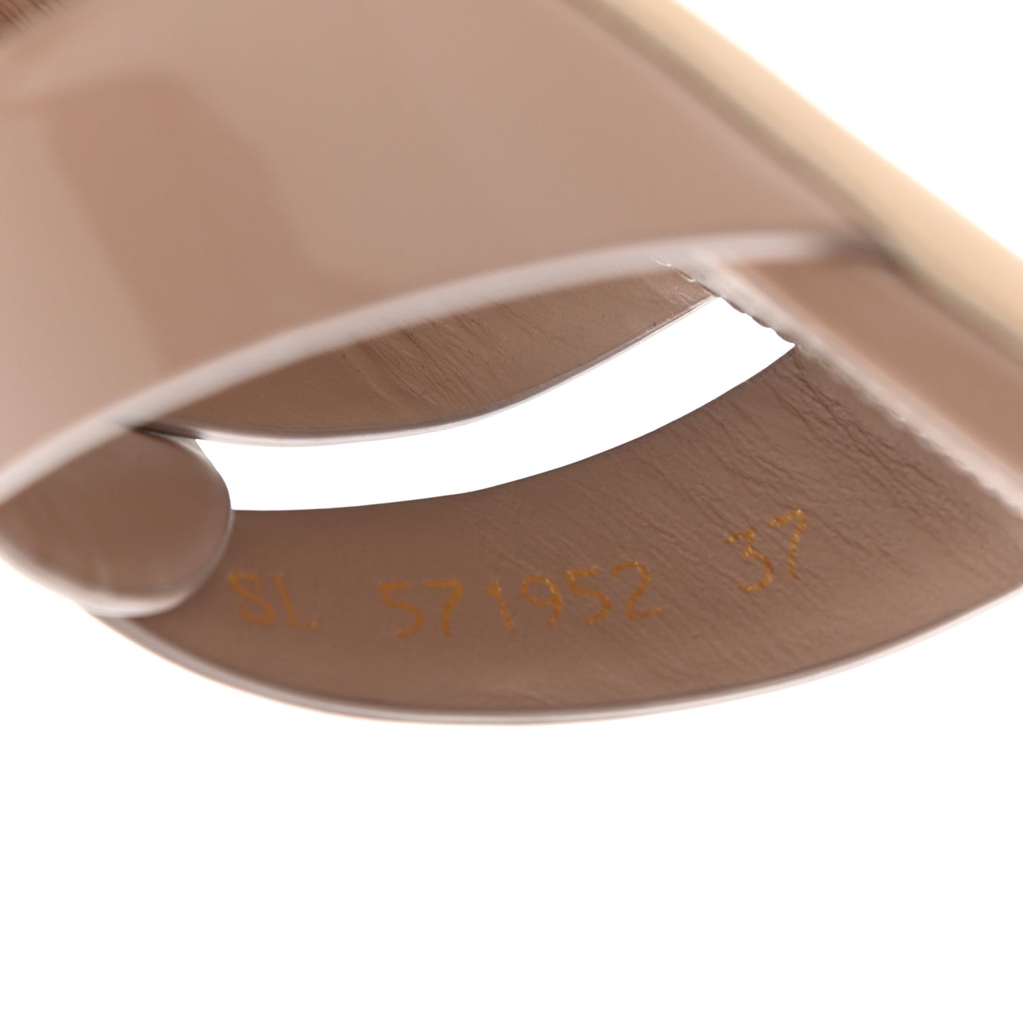 Patent Calfskin Nu Pied 05 Slide Sandals 37 Nude