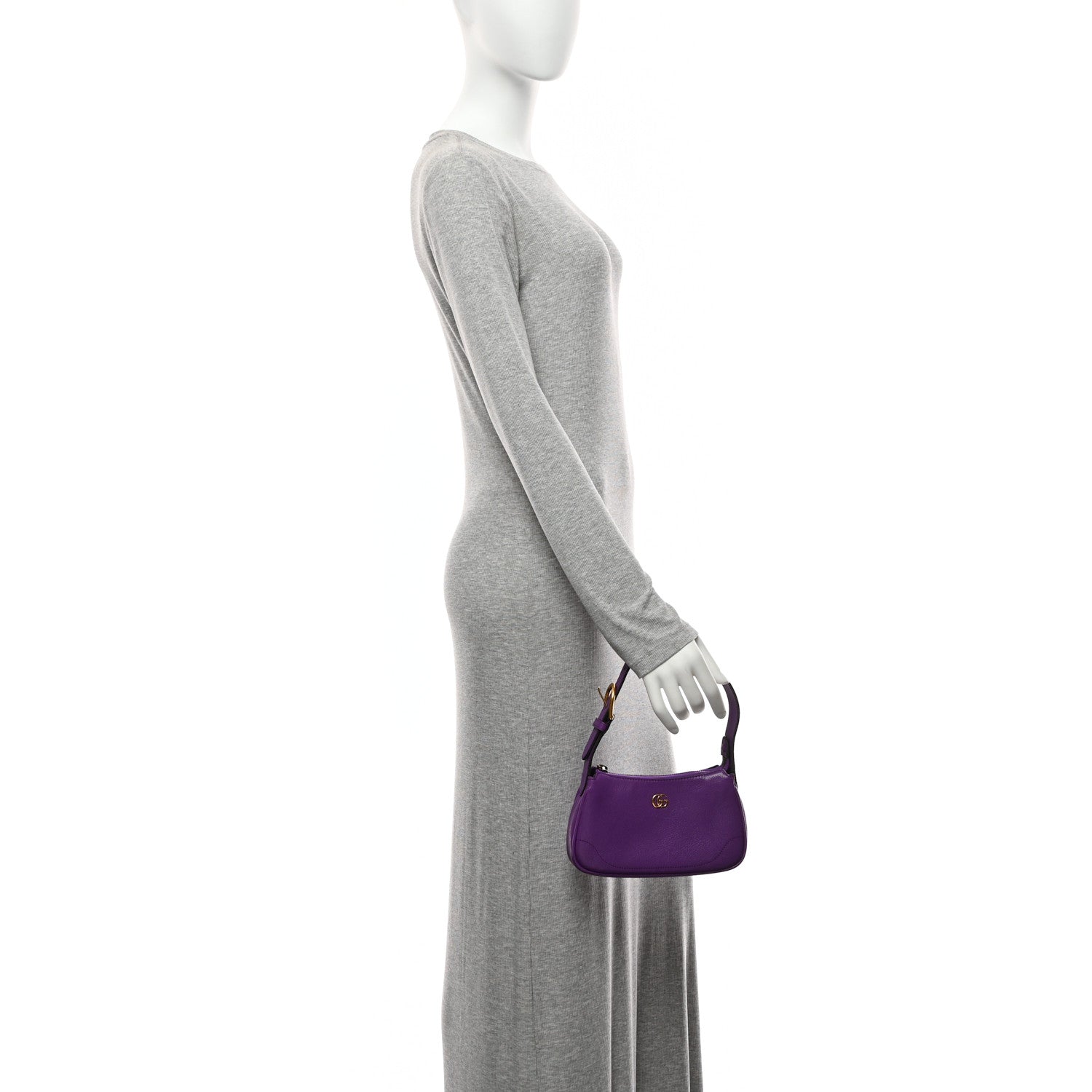 Gucci Goatskin Mini Aphrodite Shoulder Bag Shine Purple 2 of 10