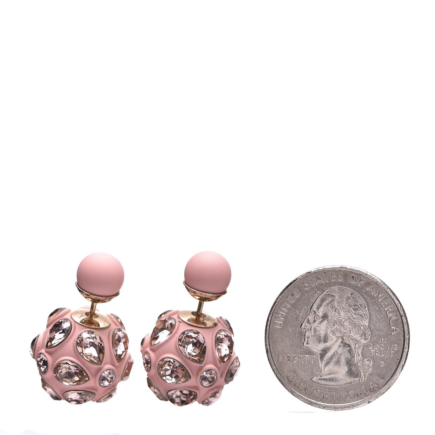 Crystal Mise En Dior Tribal Earrings Matte Pink