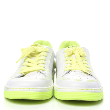 Chanel Calfskin Womens Logo Sneakers 40.5 White Yellow 2 of 8