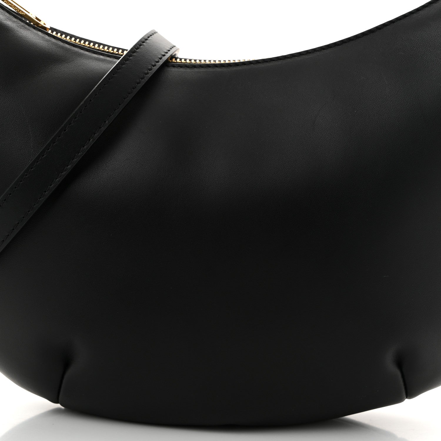 Off-White Calfskin Paperclip Hobo Bag Black 7 of 9