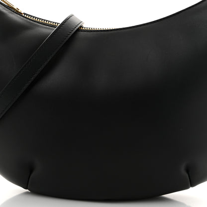 Off-White Calfskin Paperclip Hobo Bag Black 7 of 9