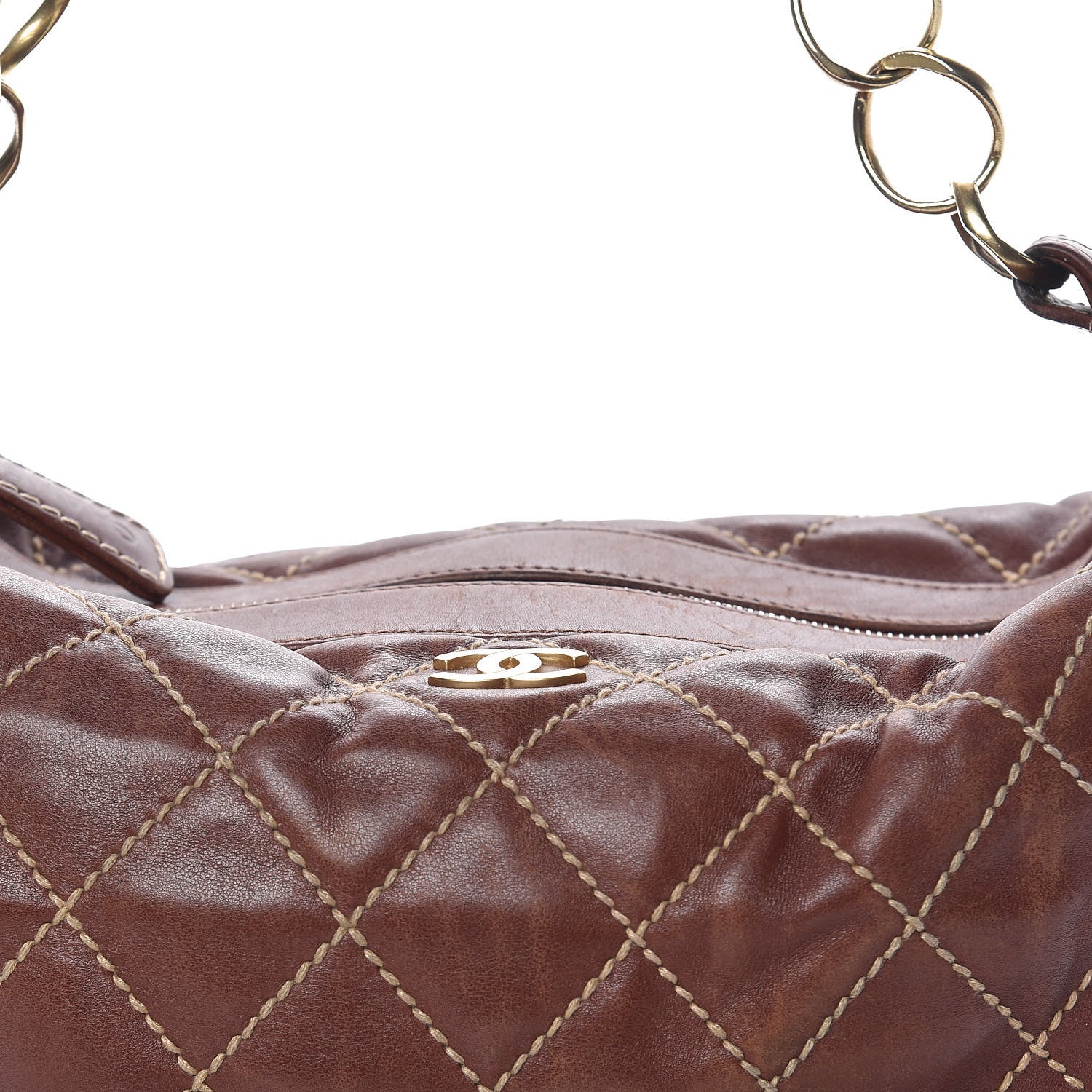 Chanel Calfskin Quilted Surpique Hobo Brown 19 of 21