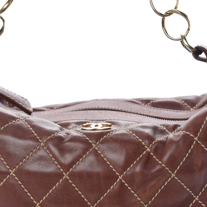 Chanel Calfskin Quilted Surpique Hobo Brown 19 of 21
