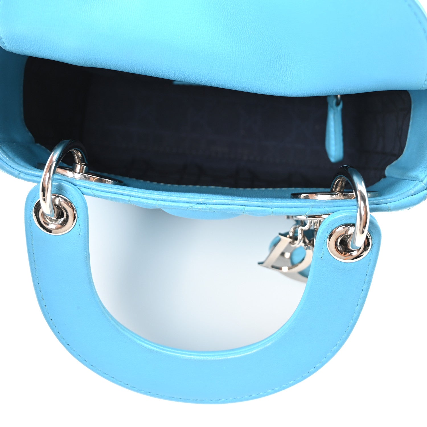 Christian Dior Lambskin Cannage Mini Lady Dior Blue 5 of 10