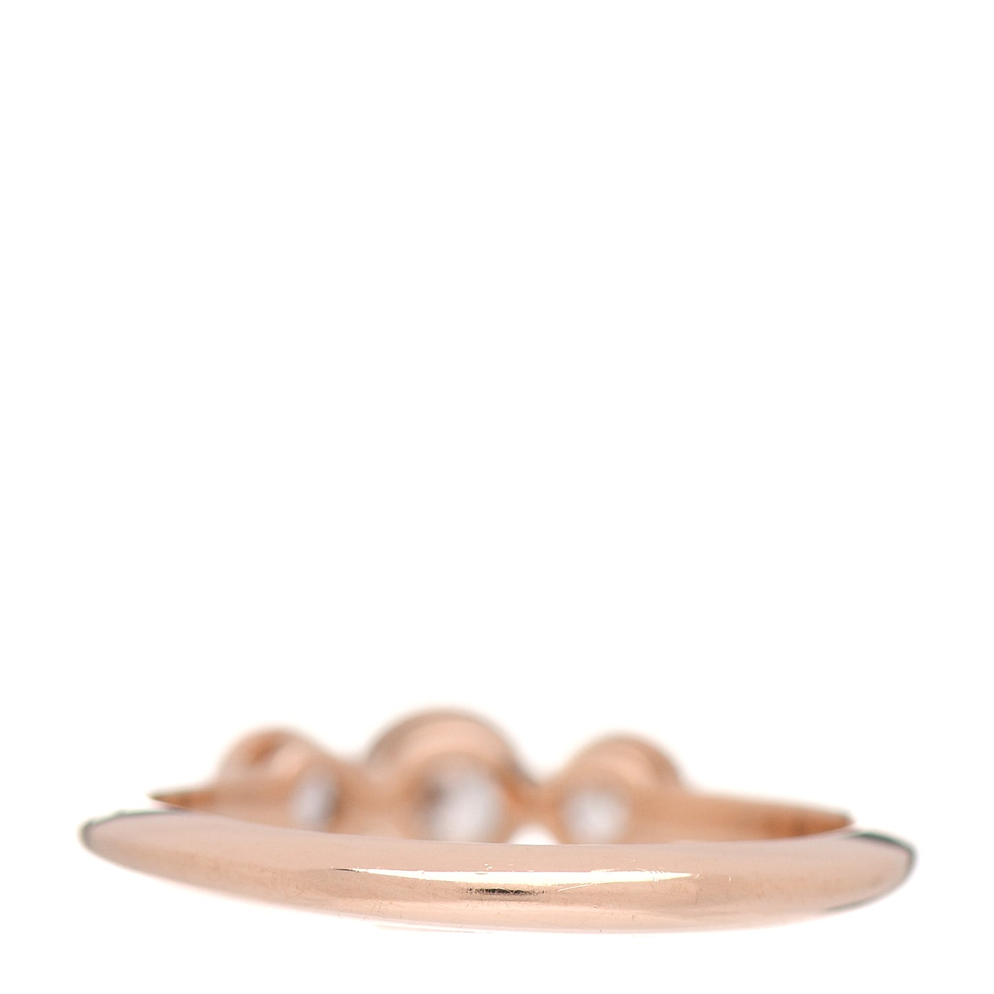18K Rose Gold Diamond Three Stone Milgrain Ring 48