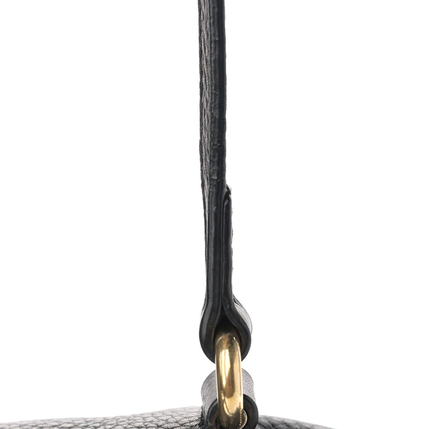 Pebbled Calfskin Small Soho Disco Bag Black