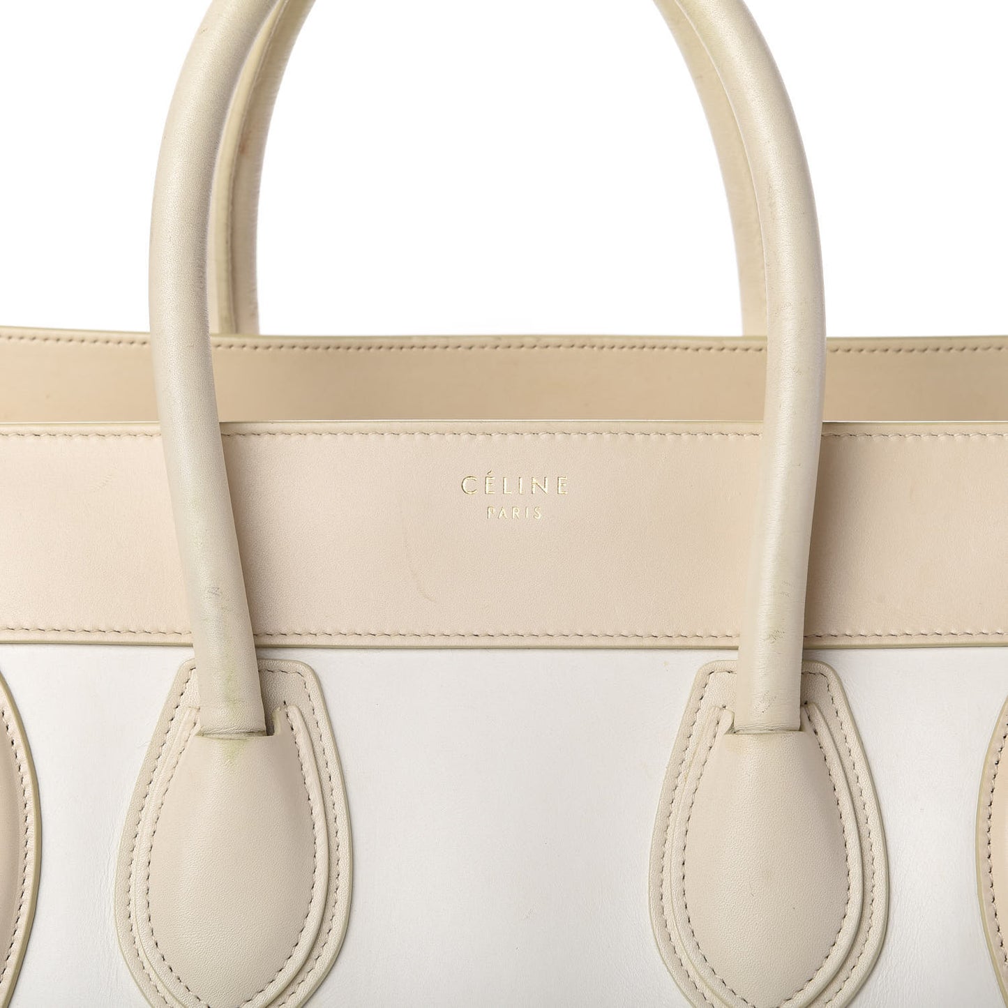Smooth Calfskin Mini Tri-Color Luggage White