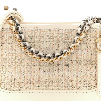 Chanel Tweed Calfskin Quilted Small Gabrielle Hobo Beige Ivory 8 of 17