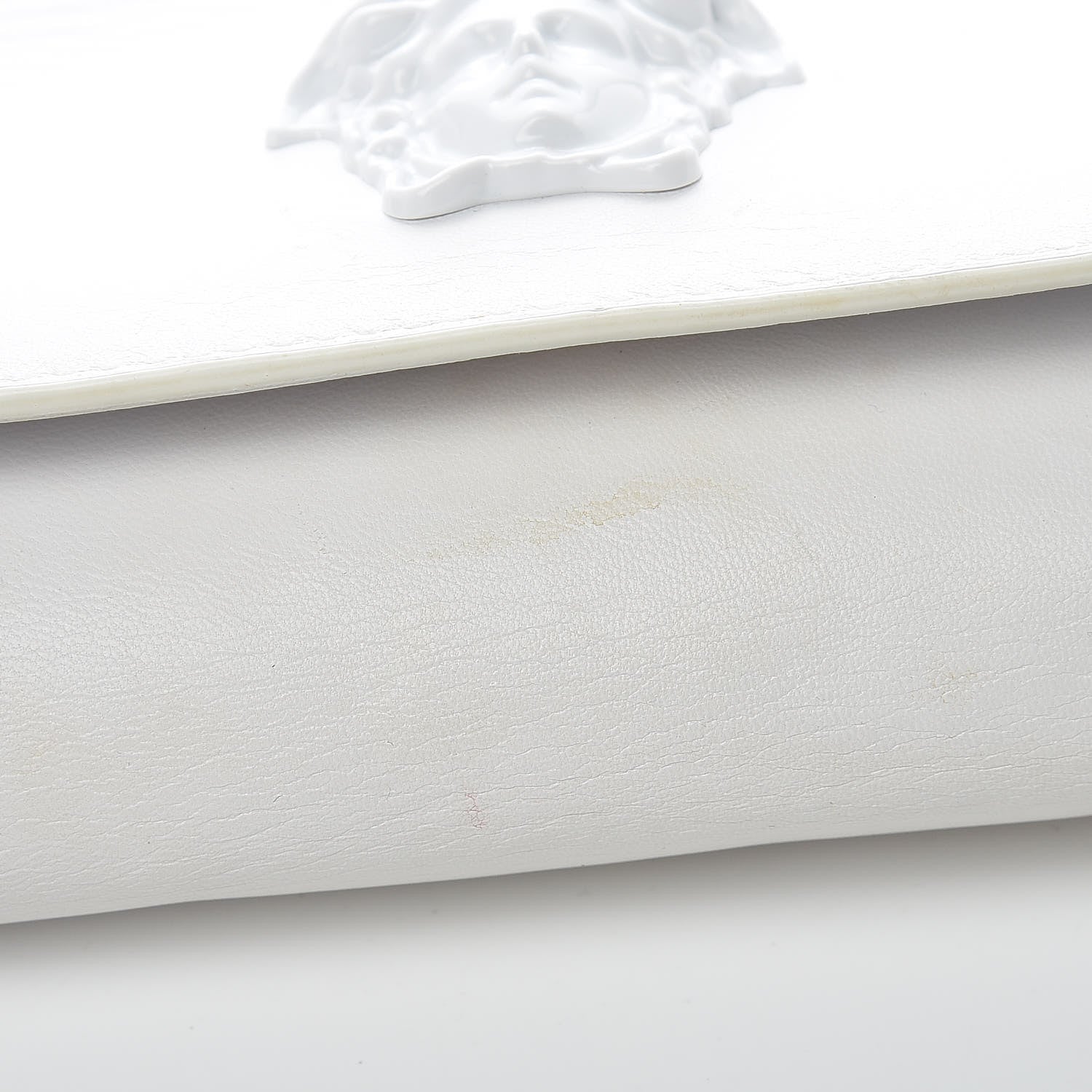 Versace Calfskin Palazzo Chain Evening Bag White 14 of 15