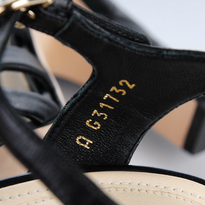 Chanel Lambskin Reissue Chain Sandals 36.5 Black Gold 7 of 9