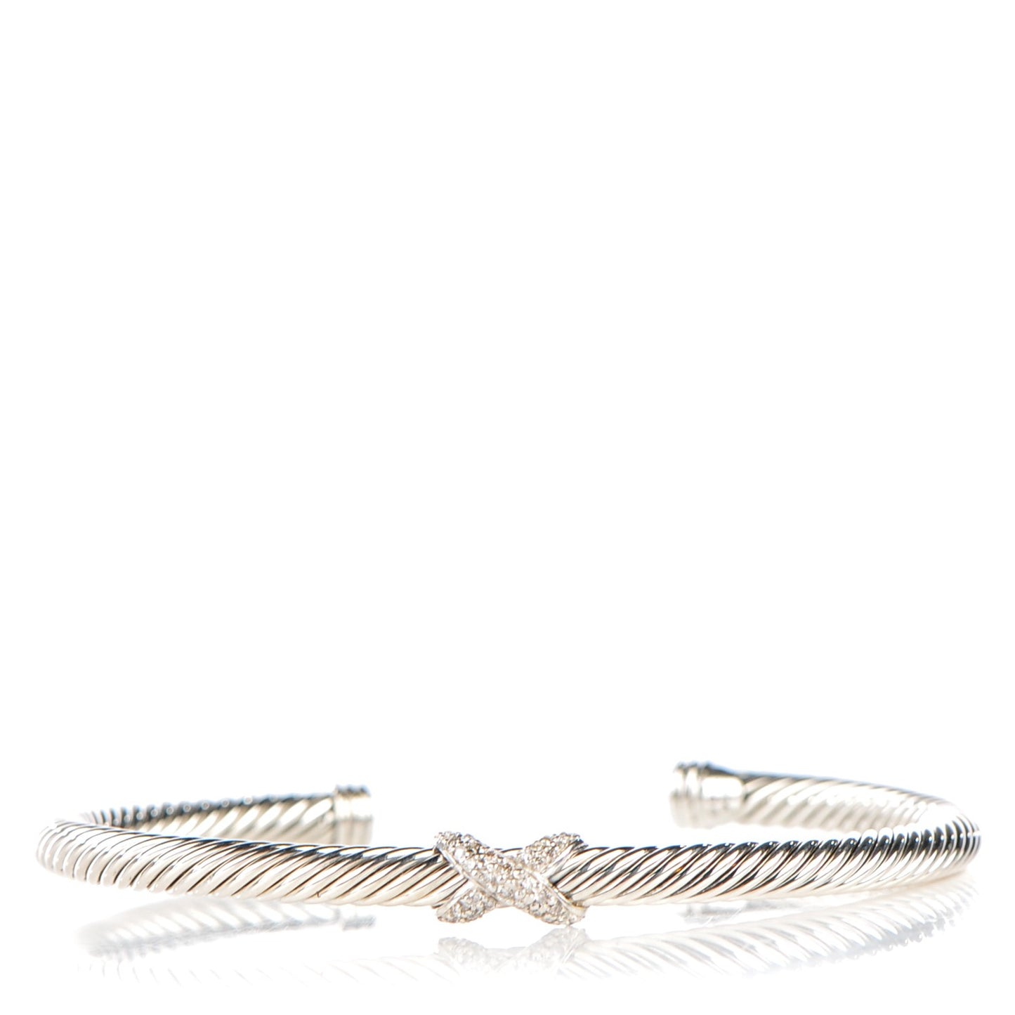 Sterling Silver Diamond 4mm X Cable Bracelet