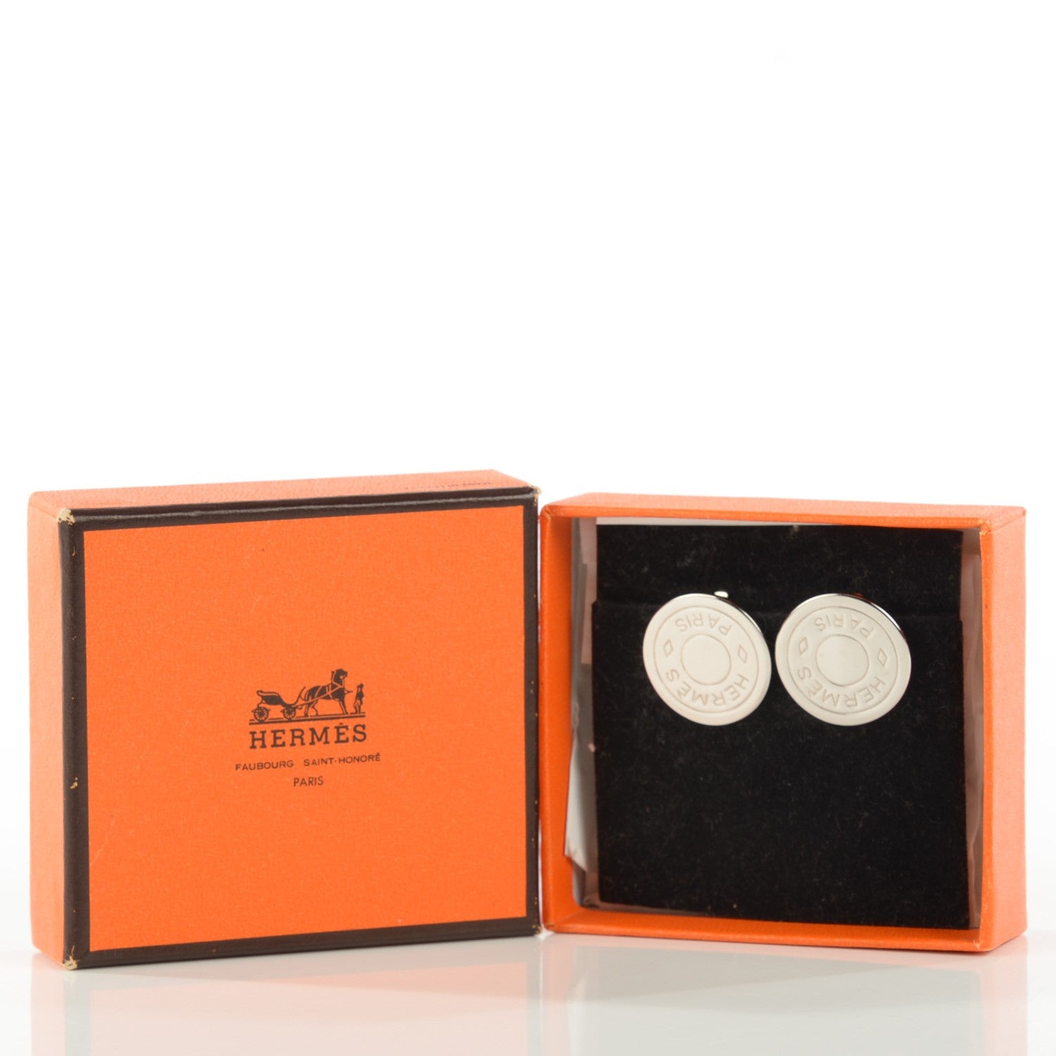Hermes Palladium Clou De Selle Clip On Earrings 3 of 5