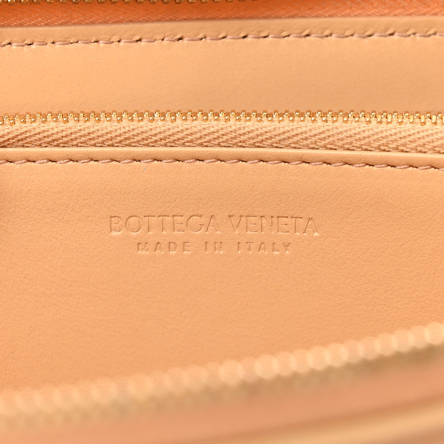 Nappa Maxi Intrecciato Zip Around Wallet Almond