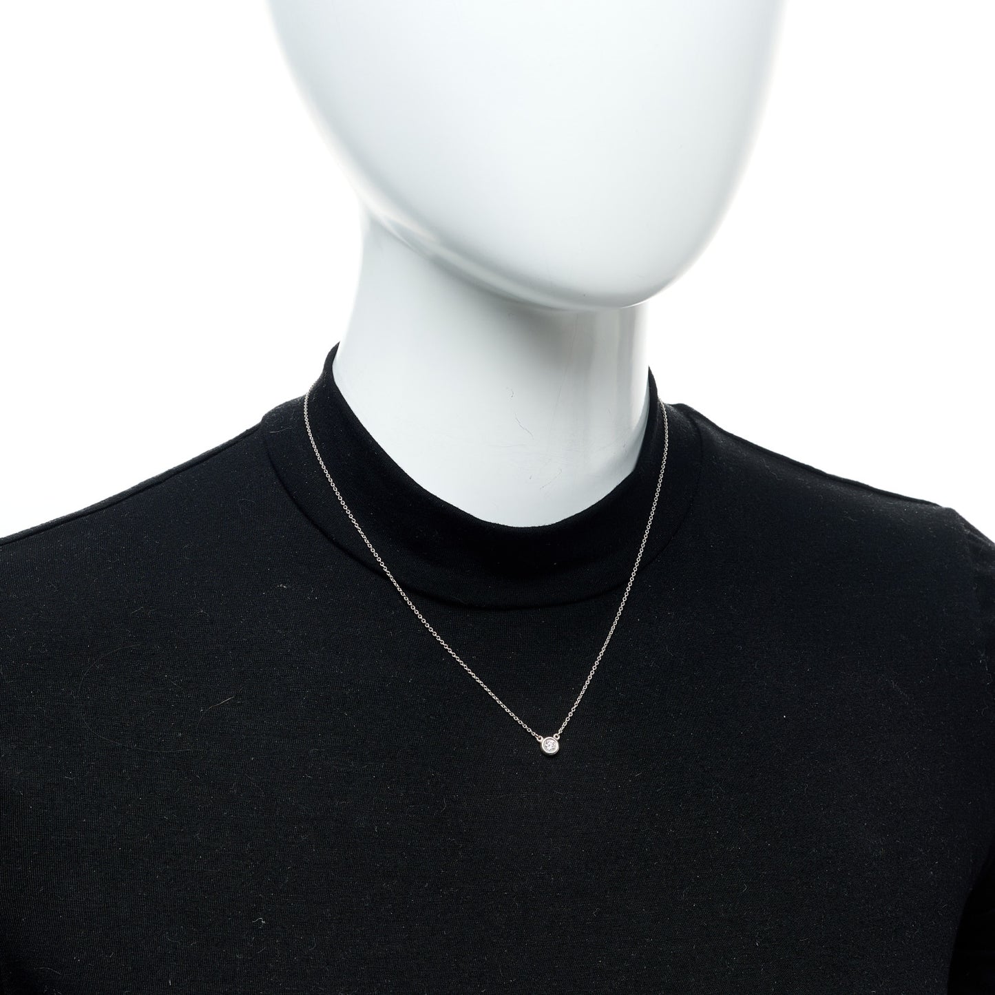 Sterling Silver Diamond .17ct Elsa Peretti Diamonds by the Yard Pendant Necklace