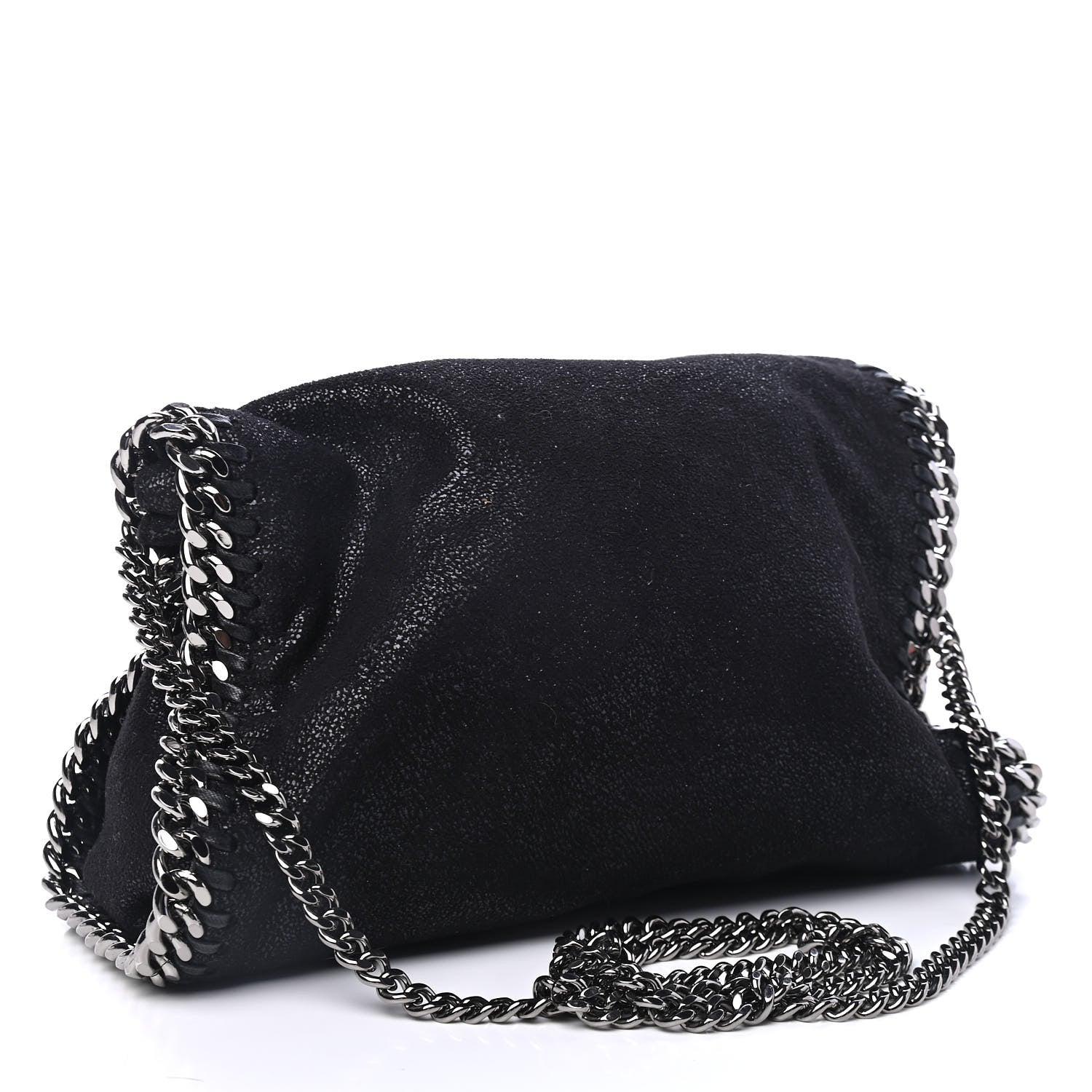 Stella McCartney Shaggy Deer Mini Falabella Fold Over Tote Black 2 of 4