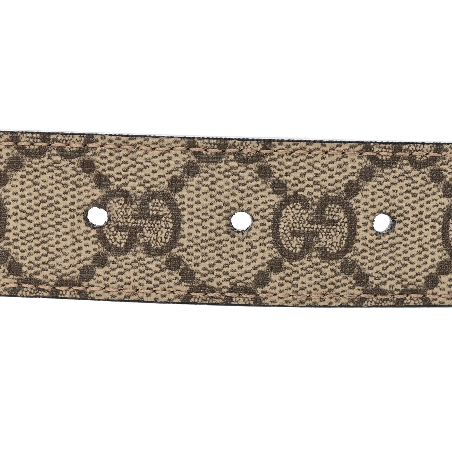Gucci GG Supreme Monogram Plutone Calfskin Double G Reversible 30mm Belt 80 32 Beige Ebony Black 4 of 6