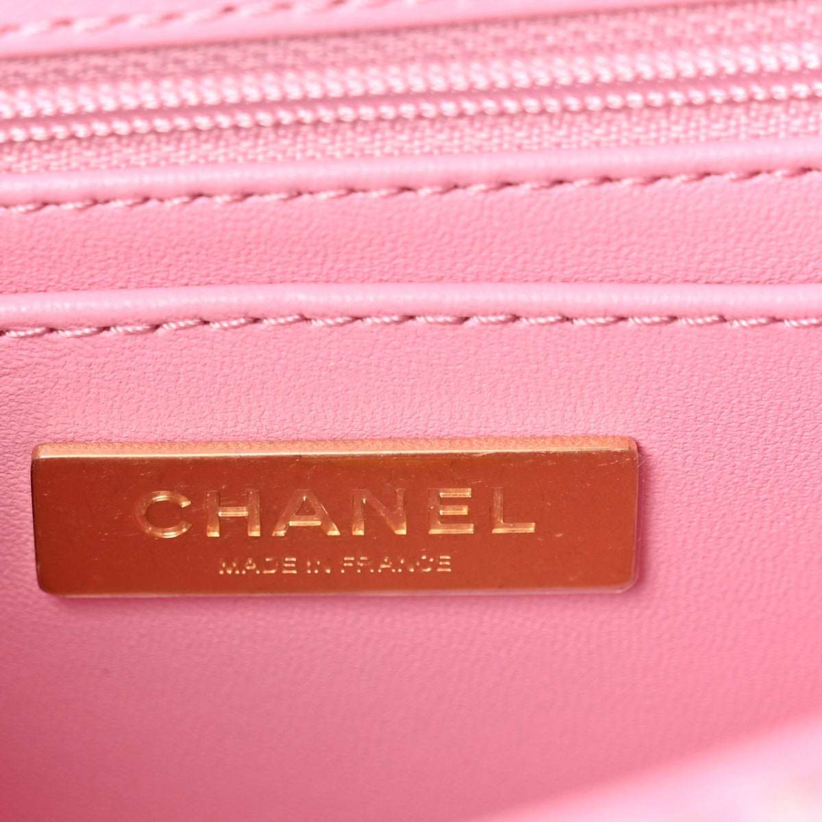 Chanel Tweed Large Top Handle Clutch With Chain Pink Black Ecru 6 of 10