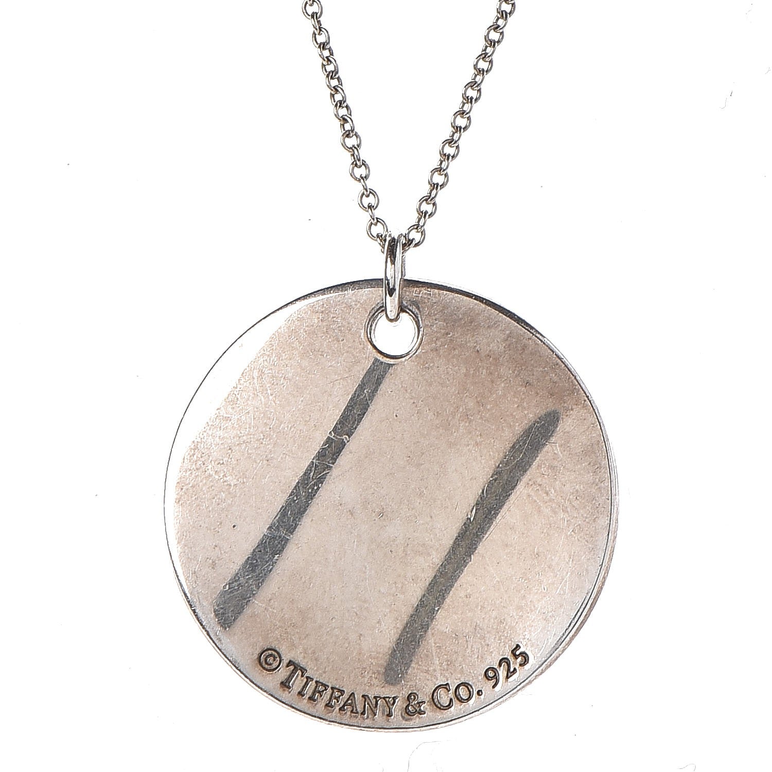 Tiffany Sterling Silver Notes Round Pendant Necklace 5 of 8