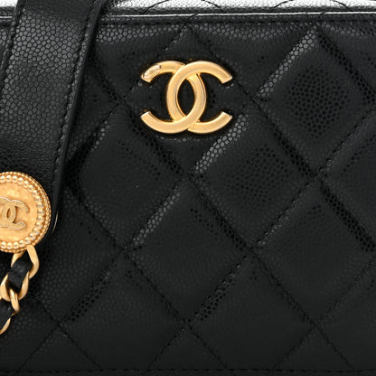 Chanel Caviar Quilted Twist Your Buttons Clutch With Chain Black 8 of 11